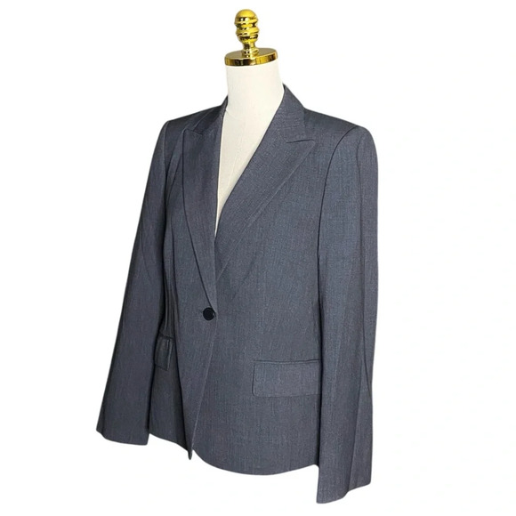 CALVIN KLEIN | Women's One Button Stretch Dark Gray Blazer Size 8 - Picture 4 of 8